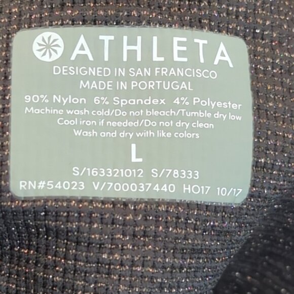 Athleta L Shimmer Seamless Espresso Drawstring Leggings Unstinkable NEW-lp347 - Picture 5 of 12